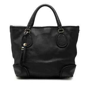 Gucci Tassel Marrakech Tote Bag 257023 Black Leather Women's GUCCI